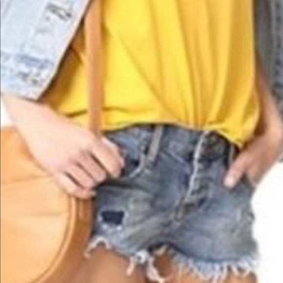 One Teaspoon blue Bonita cutoffs Jean shorts size 26 festival back pocket fade - Picture 8 of 8